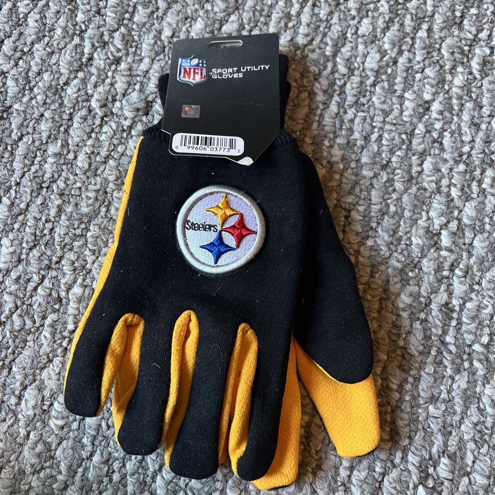 NFL Sport Utility Work Garden Gloves Pittsburgh Steelers Adult Football New